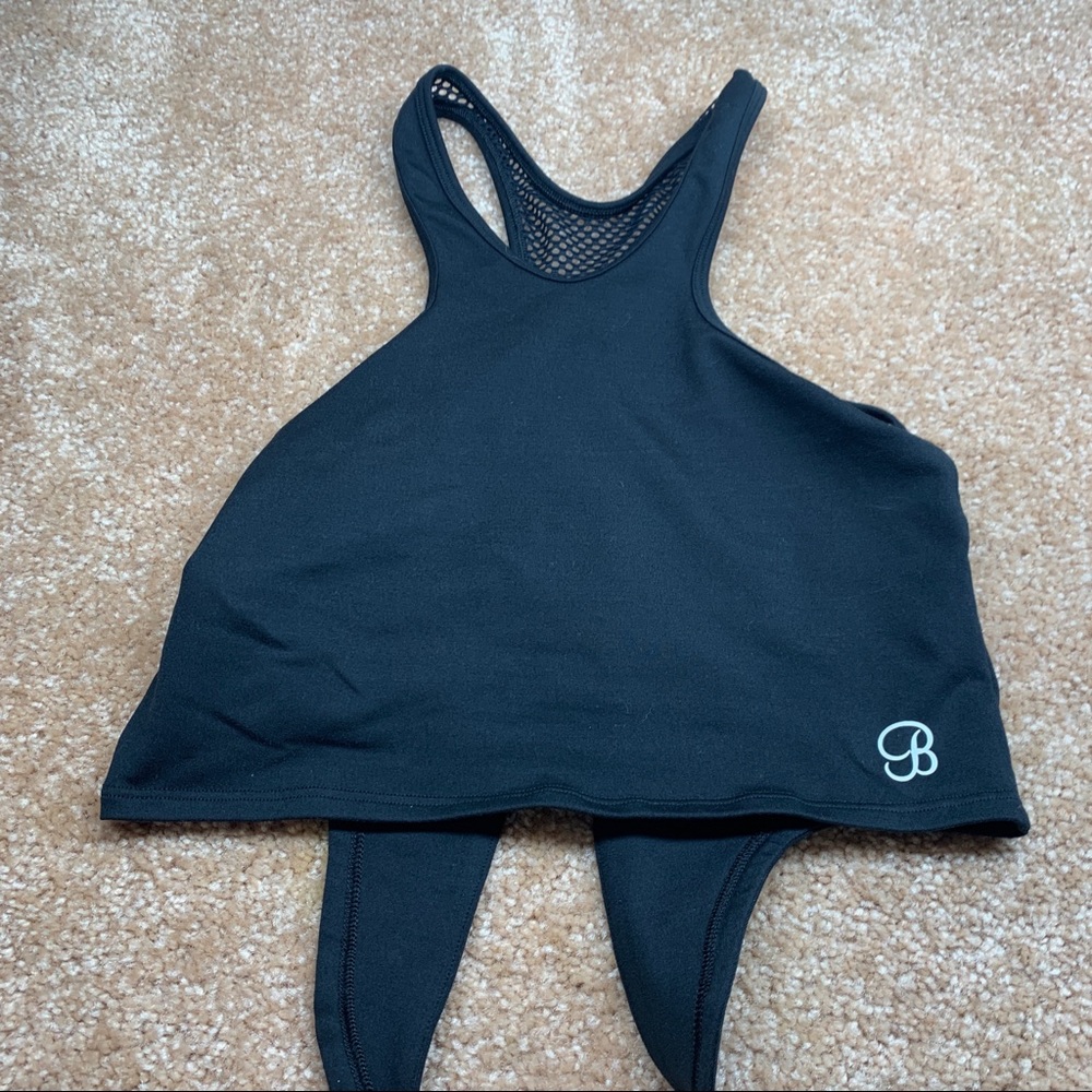 Bombshell Sportswear Black Racerback Sports Bra with Logo